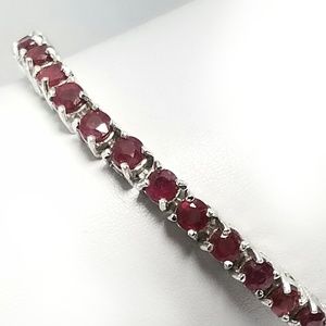 Sterling Silver Madagascar Ruby Bracelet